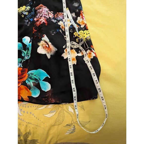 Amanda Uprichard Women’s XS 100% Silk Black Floral Mini Sleeveless Sun Dress - Picture 5 of 6